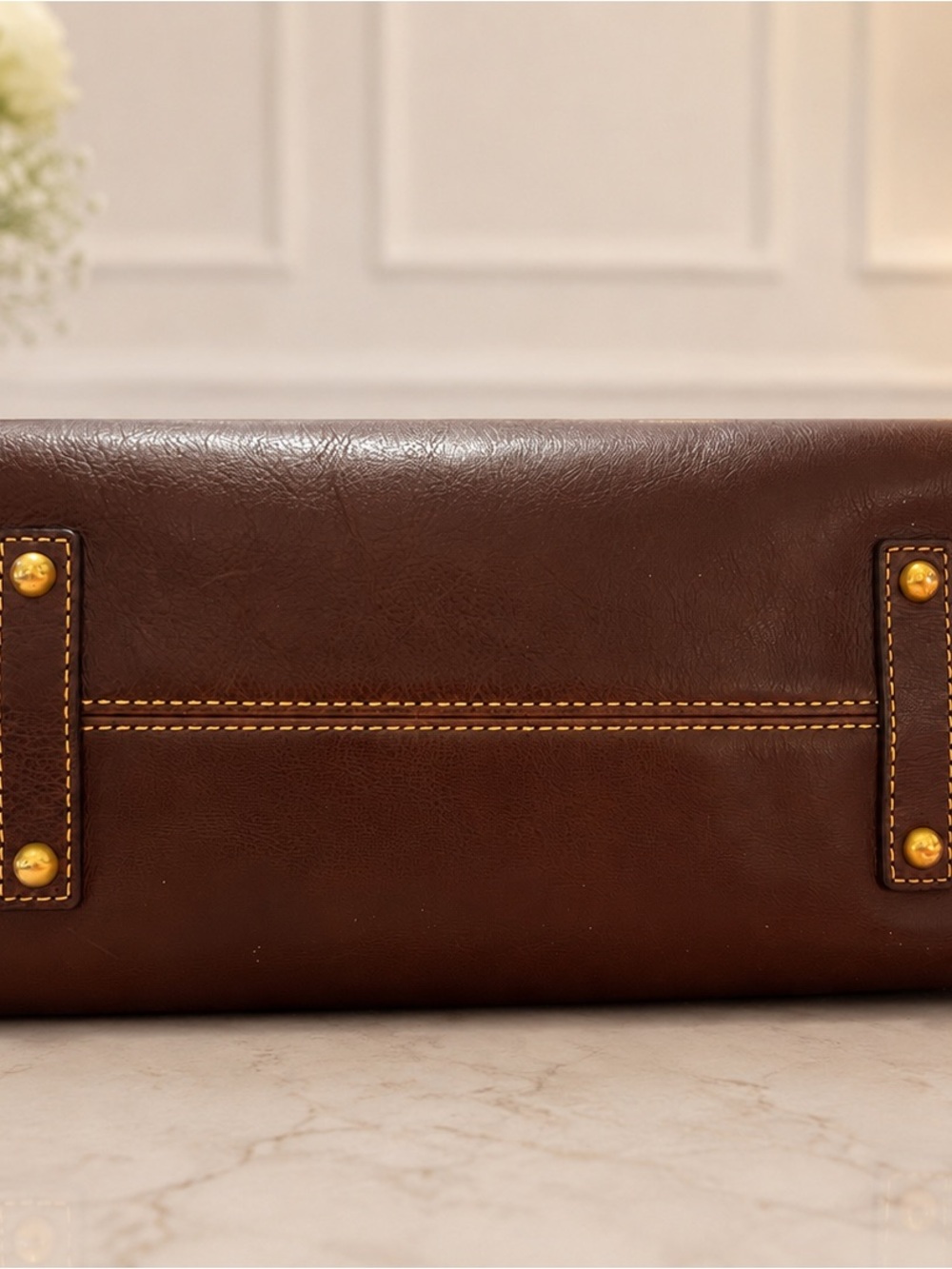 NWT, CHESTNUT Dooney & Bourke Florentine Leather Cameron Satchel - Picture 8 of 11